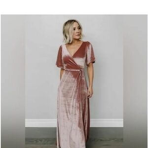 Baltic Born Meghan Velvet wrap Dress Mauve